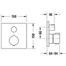 Термостат для душа скрытого монтажа, на 2 потребителя Duravit C.1 (цвет - чёрный матовый) (C14200013046) фото 2 Aquada.com.ua