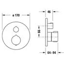 Термостат для душа скрытого монтажа Duravit C.1 (цвет - чёрный матовый) (C15200014046) фото 2 Aquada.com.ua