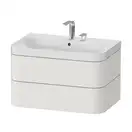 Тумба подвесная с раковиной c-shaped Duravit Happy D.2 Plus 77,5 х 49 см, скандинавский белый шелковисто-матовый лак (HP4347E3939) фото 1 Aquada.com.ua