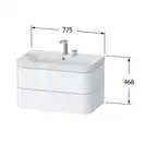 Тумба подвесная с раковиной c-shaped Duravit Happy D.2 Plus 77,5 х 49 см, скандинавский белый шелковисто-матовый лак (HP4347E3939) фото 2 Aquada.com.ua