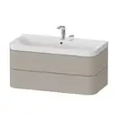 Тумба подвесная с раковиной c-shaped Duravit Happy D.2 Plus 97,5 х 49 см, серо-коричневый шелковисто-матовый лак (HP4348E6060) фото 1 Aquada.com.ua