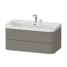 Тумба подвесная с раковиной c-shaped Duravit Happy D.2 Plus 97,5 х 49 см, каменно-серый шелковисто-матовый лак (HP4348E9292) фото 1 Aquada.com.ua