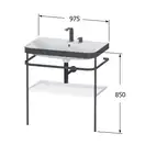 Раковина c-bonded с напольной металлической консолью Duravit Happy D.2 Plus 97,5 х 49 см (HP4738E9797) фото 2 Aquada.com.ua