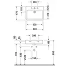Комплект мебели тумба с консолью и 2 раковинами Duravit XSquare 140 х 55 см (XS4926B9494+XS063GB9494+0454600000) фото 4 Aquada.com.ua