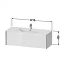 Тумба подвесная под раковину Duravit XViu 121 x 48 см, дуб тёмный брашированный (XV40280B172) фото 3 Aquada.com.ua