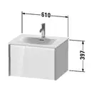 Тумба подвесная под раковину Duravit XViu 61 x 48 см, доломитово-серый глянцевый лак (XV40320B138) фото 2 Aquada.com.ua