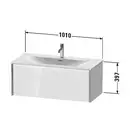 Тумба подвесная под раковину Duravit XViu 101 x 48 см, доломитово-серый глянцевый лак (XV40350B138) фото 2 Aquada.com.ua