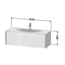 Тумба подвесная под раковину Duravit XViu 121 x 48 см, доломитово-серый глянцевый лак (XV40360B138) фото 2 Aquada.com.ua