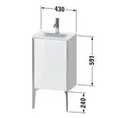 Тумба напольная под раковину Duravit XViu 43 x 31 см, доломитово-серый глянцевый лак (XV4068LB138) фото 2 Aquada.com.ua