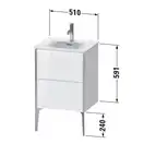 Тумба напольная под раковину Duravit XViu 51 x 42 см, каштан тёмный (XV40690B153) фото 2 Aquada.com.ua
