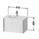 Тумба подвесная компакт, под раковину Duravit XViu 61 x 39 см, белый глянцевый (XV40780B122) фото 3 Aquada.com.ua