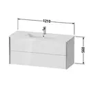 Тумба подвесная под раковину Duravit XViu 121 x 48 см, чёрный глянцевый (XV41280B140) фото 3 Aquada.com.ua