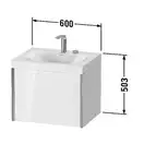 Тумба подвесная с раковиной c-bonded Duravit XViu 60 x 48 см, светло-голубой матовый (XV4609EB209P) фото 2 Aquada.com.ua
