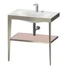 Металлическая консоль с раковиной c-bonded Duravit XViu 80 х 48 х h85 см, матовое шампанское/абрикосовый жемчуг (XV4715EB110) фото 1 Aquada.com.ua