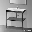 Металлическая консоль с раковиной c-bonded Duravit XViu 80 х 48 х h85 см, чёрный матовый/серый (XV4715EB289) фото 2 Aquada.com.ua