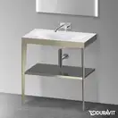 Металлическая консоль с раковиной c-bonded Duravit XViu 80 х 48 х h85 см, матовое шампанское/серый (XV4715NB189) фото 2 Aquada.com.ua