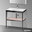 Металлическая консоль с раковиной c-bonded Duravit XViu 80 х 48 х h85 см, чёрный матовый/абрикосовый жемчуг (XV4715OB210) фото 2 Aquada.com.ua