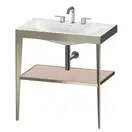 Металлическая консоль с раковиной c-bonded Duravit XViu 80 х 48 х h85 см, матовое шампанское/абрикосовый жемчуг (XV4715TB110) фото 1 Aquada.com.ua
