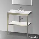 Металлическая консоль с раковиной Duravit XViu 80 х 48 х h85 см, матовое шампанское/белый матовый (XV4715TB185) фото 2 Aquada.com.ua