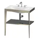 Металлическая консоль с раковиной c-bonded Duravit XViu 80 х 48 х h85 см, матовое шампанское/сёрый (XV4715TB189) фото 1 Aquada.com.ua
