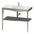 Металлическая консоль с раковиной c-bonded Duravit XViu 100 х 48 х h85 см, матовое шампанское/серый (XV4716EB189) фото 1 Aquada.com.ua