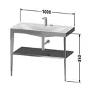 Металлическая консоль с раковиной c-bonded Duravit XViu 100 х 48 х h85 см, чёрный матовый/чёрный глянцевый (XV4716EB240) фото 2 Aquada.com.ua