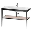 Металлическая консоль с раковиной c-bonded Duravit XViu 120 х 48 х h85 см, чёрный матовый/абрикосовый жемчуг (XV4717OB210) фото 1 Aquada.com.ua