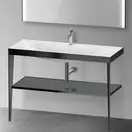 Металлическая консоль с раковиной c-bonded Duravit XViu 120 х 48 х h85 см, чёрный матовый/серый (XV4717OB289) фото 2 Aquada.com.ua