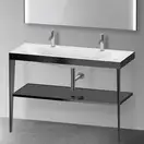 Металлическая консоль с раковиной c-bonded Duravit XViu 120 х 48 х h85 см, чёрный матовый/чёрный глянцевый (XV4718OB240) фото 2 Aquada.com.ua