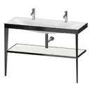 Металлическая консоль с раковиной c-bonded Duravit XViu 120 х 48 х h85 см, чёрный матовый/белый глянцевый (XV4718OB285) фото 1 Aquada.com.ua