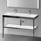 Металлическая консоль с раковиной c-bonded Duravit XViu 120 х 48 х h85 см, чёрный матовый/белый глянцевый (XV4718OB285) фото 2 Aquada.com.ua