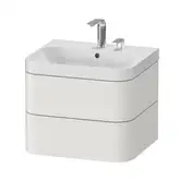 Тумба подвесная с раковиной c-shaped Duravit Happy D.2 Plus 57,5 х 49 см, cкандинавский белый шелковисто-матовый лак (HP4345O3939)