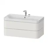 Тумба подвесная с раковиной c-shaped Duravit Happy D.2 Plus 97,5 х 49 см, скандинавский белый шелковисто-матовый лак (HP4348E3939)