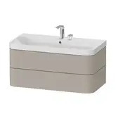 Тумба подвесная с раковиной c-shaped Duravit Happy D.2 Plus 97,5 х 49 см, серо-коричневый шелковисто-матовый лак (HP4348E6060)
