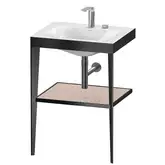 Металлическая консоль с раковиной c-bonded Duravit XViu 60 х 48 х h85 см, чёрный матовый/абрикосовый жемчуг (XV4714EB210)