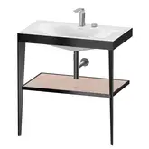 Металлическая консоль с раковиной c-bonded Duravit XViu 80 х 48 х h85 см, чёрный матовый/абрикосовый жемчуг (XV4715EB210)
