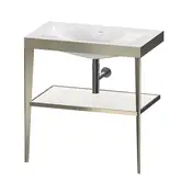 Металлическая консоль с раковиной c-bonded Duravit XViu 80 х 48 х h85 см, матовое шампанское/белый глянецевый (XV4715NB185)