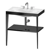 Металлическая консоль с раковиной c-bonded Duravit XViu 80 х 48 х h85 см, чёрный матовый/чёрный глянецевый (XV4715TB240)