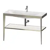 Металлическая консоль с раковиной c-bonded Duravit XViu 120 х 48 х h85 см, матовое шампанское/белый глянцевый (XV4717OB185)