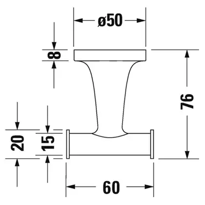 Крючок двойной Duravit Starck T, чёрный матовый (0099304600) фото 3 Aquada.com.ua