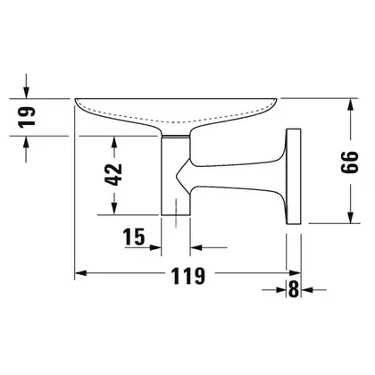 Мыльница подвесная Duravit Starck T, чёрный матовый/матовое стекло (0099334600) фото 4 Aquada.com.ua