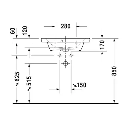 Раковина для мебели Duravit DuraStyle 63,5 х 40 см (2337630000) фото 3 Aquada.com.ua