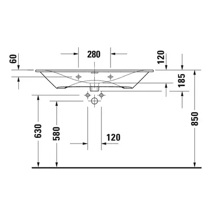 Раковина мебельная Duravit Viu 103 х 49 см (2344100000) фото 4 Aquada.com.ua
