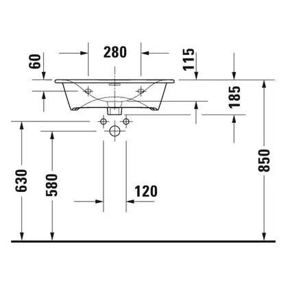 Раковина мебельная Duravit Viu 63 х 49 см (2344630000) фото 3 Aquada.com.ua