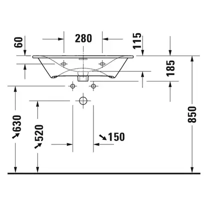 Раковина мебельная Duravit Viu 73 х 49 см (2344730000) фото 4 Aquada.com.ua