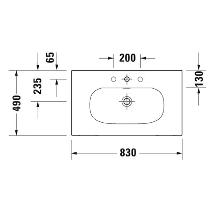 Раковина мебельная Duravit Viu 83 х 49 см (2344830000) фото 2 Aquada.com.ua