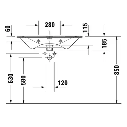Раковина мебельная Duravit Viu 83 х 49 см (2344830000) фото 3 Aquada.com.ua