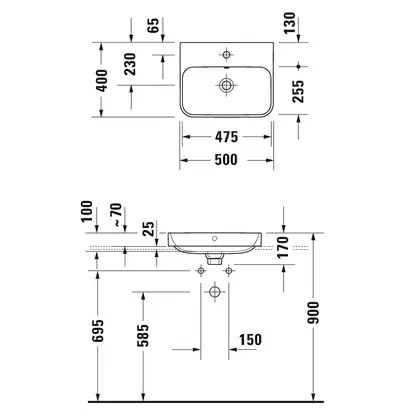 Раковина накладная на столешницу Duravit Happy D.2 Plus 50 х 40 см, антрацит матовый (2360501300) фото 3 Aquada.com.ua Раковина накладная на столешницу Duravit Happy D.2 Plus 50 х 40 см, антрацит матовый (2360501300) фото 3 Aquada.com.ua