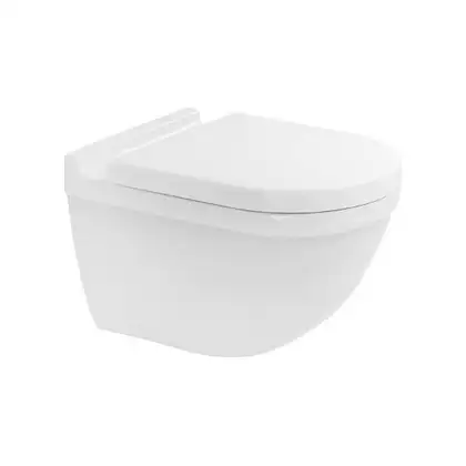 Унитаз подвесной Rimless (безободковый) Duravit Starck 3 с сиденьем Soft Close (45270900А1) фото 1 Aquada.com.ua