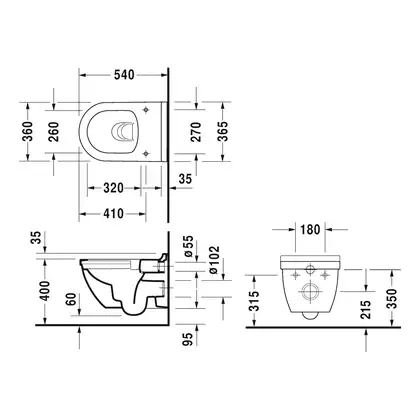 Унитаз подвесной Rimless (безободковый) Duravit Starck 3 с сиденьем Soft Close (45270900A1) фото 3 Aquada.com.ua